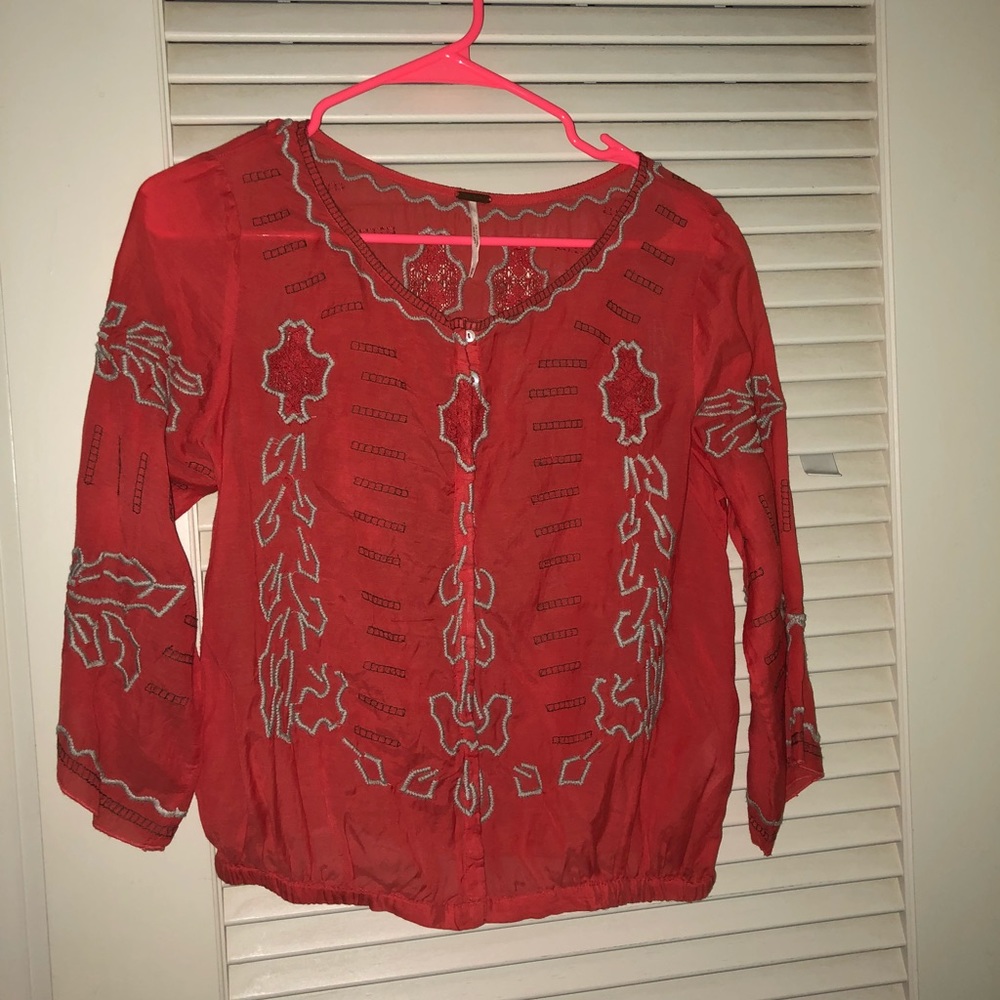 FREE PEOPLE SALMON COLORED TOP